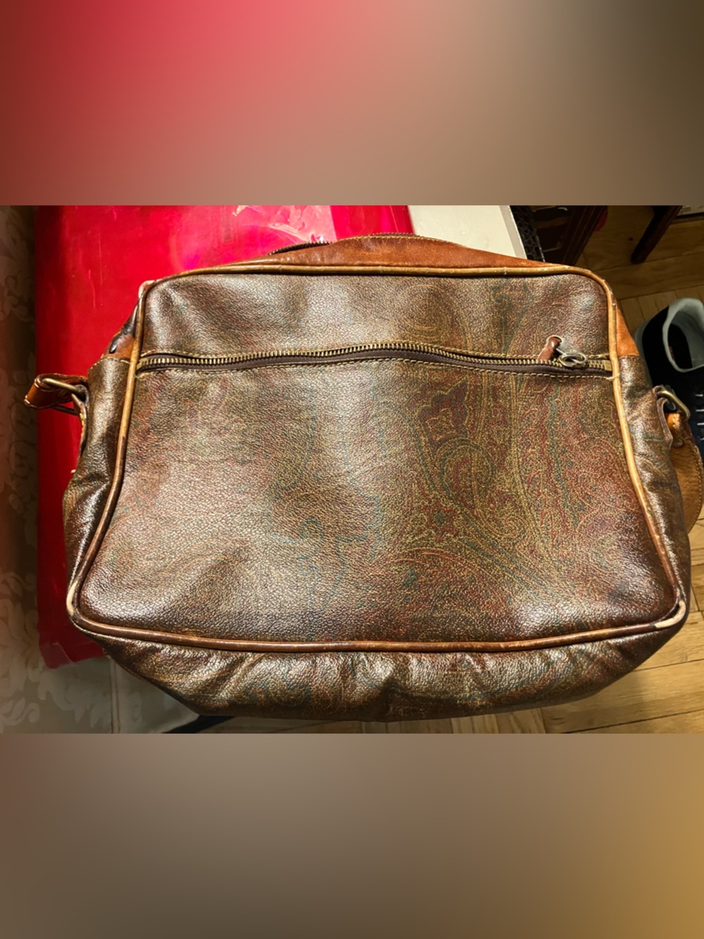 Etro Paisley Toiletry Bag in Brown and Tan